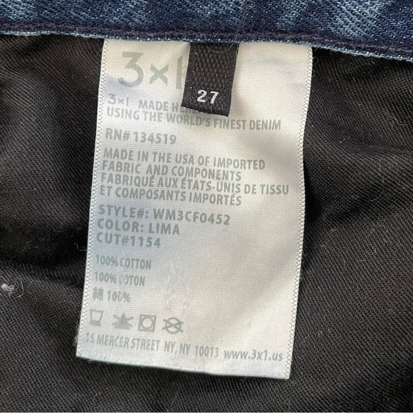 3x1 NYC Original Fringe Hem Lima Straight Denim Crop Jeans - Sz US 27 - Picture 10 of 14
